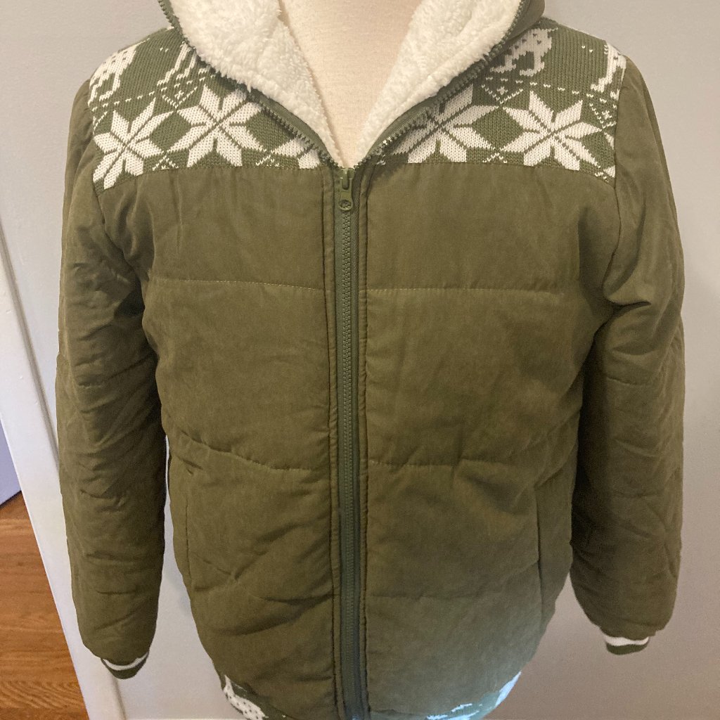 Winter Jacket Zip Up Front Closure